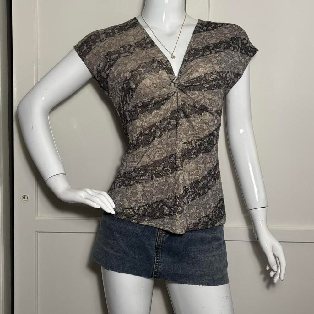 Vintage Coin Shimmery Gold Lace Blouse✨ - Size L